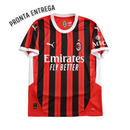 LISTO PARA ENTREGA Camiseta local del Milan 24/25 Camiseta de aficionado para hombre - Roja y negra