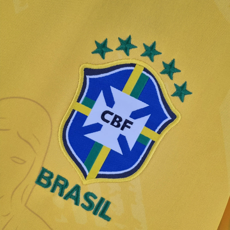 Camiseta Nike para hombre, edición especial de la selección brasileña, Cristo Redentor, color amarillo