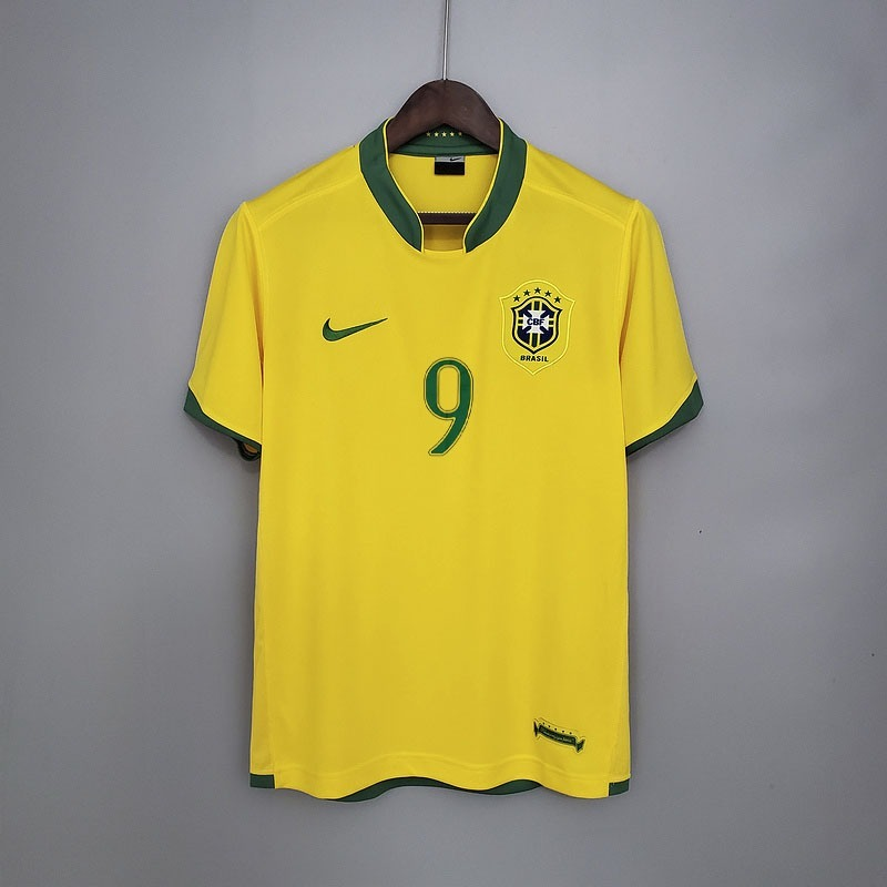 Camiseta retro de local de la selección brasileña 2006 para hombre - Amarilla
