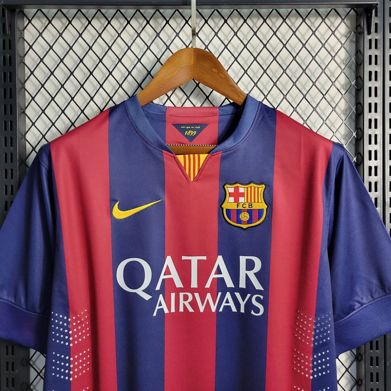Camiseta retro Nike del Barcelona Home 14/15 para hombre - Azul rey y rojo