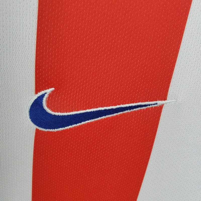 Camiseta retro Nike para hombre del Atlético de Madrid II 13/14 - Rojo y blanco