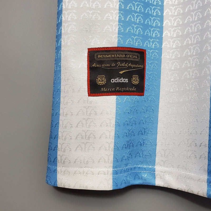 Camiseta retro de la selección argentina 96/97 de Adidas para hombre - Azul y blanco