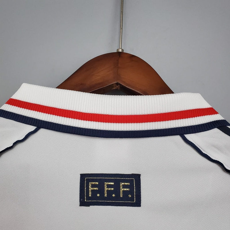 Camiseta Adidas de visitante de Francia Retro II 1998 para hombre - Blanca
