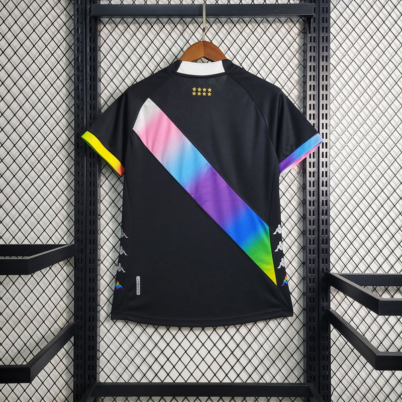 Camiseta de fan del Vasco da Gama LGBT 23/24 Kappa para mujer - Negra y colorida