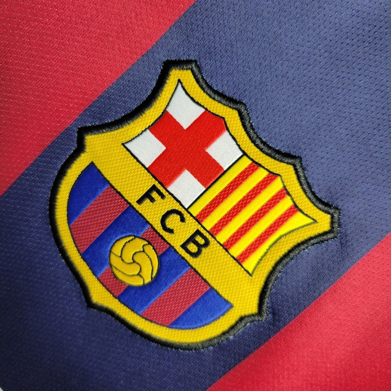 Camiseta retro Nike del Barcelona Home 14/15 para hombre - Azul rey y rojo