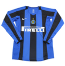 Camiseta retro de manga larga para aficionado del Inter de Milán 04-05 para hombre (azul y negro)