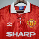 Camiseta retro de aficionado del Manchester United Home I 92/94 para hombre - Roja