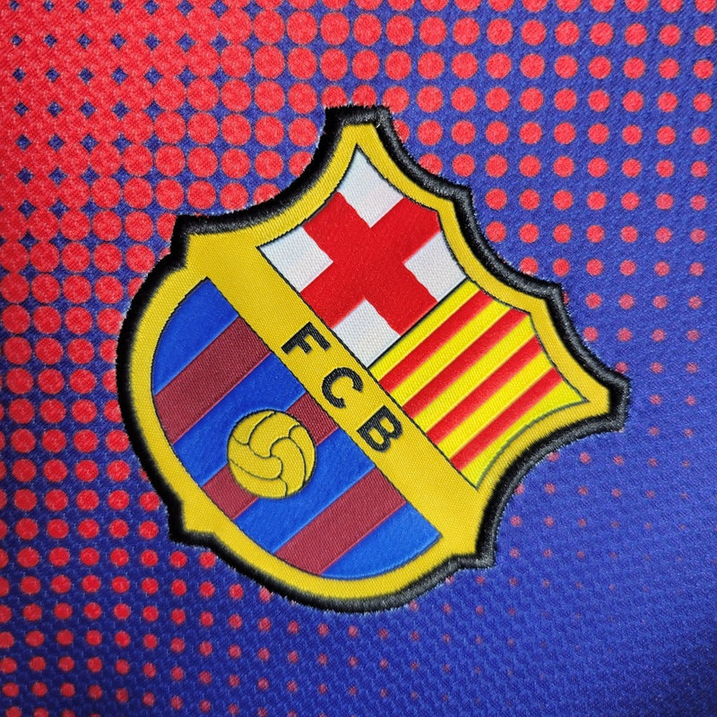 Camiseta retro de aficionado del Barcelona 12/13 para hombre de Kappa - Azul rey y rojo