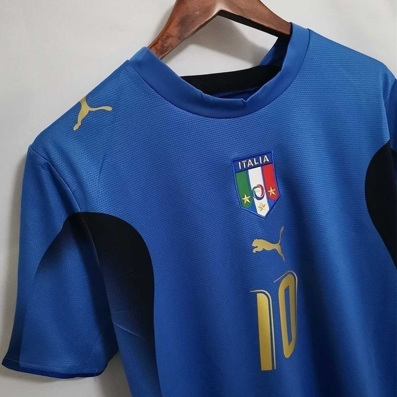 Camiseta retro de local de la selección nacional de Italia de Puma para hombre 2006 - Azul