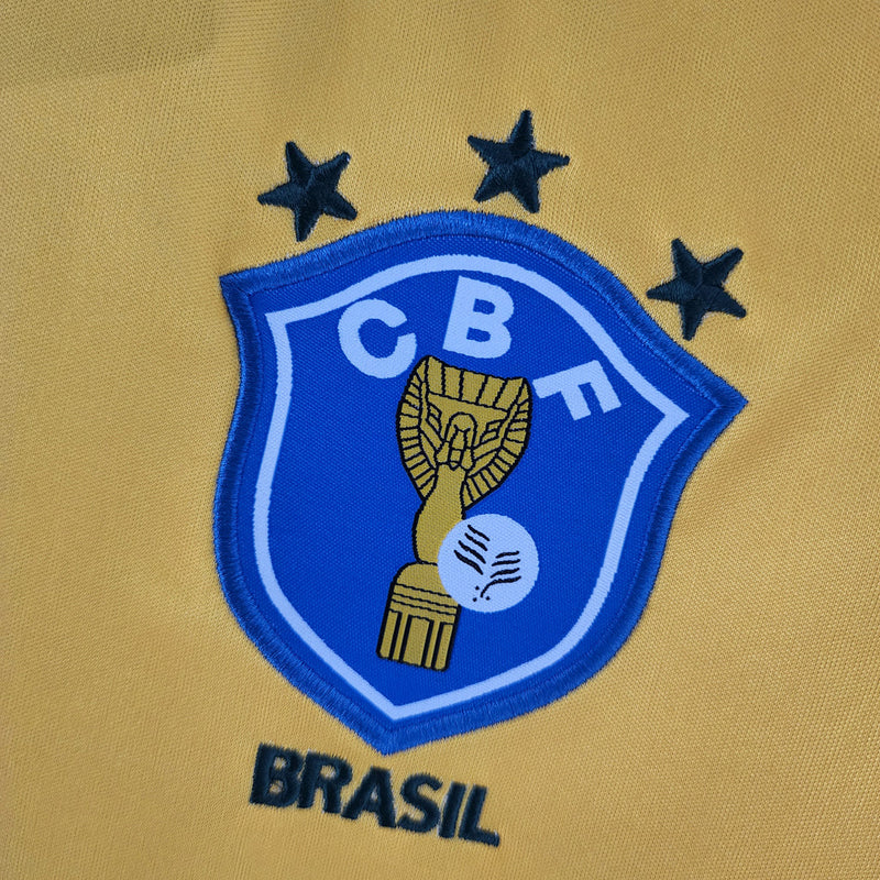 Camiseta retro de la selección brasileña de 1990 - Brasil I (hombre) - Amarilla y verde