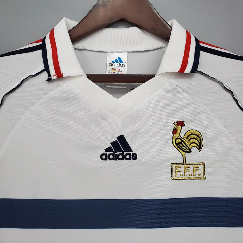 Camiseta Adidas de visitante de Francia Retro II 1998 para hombre - Blanca