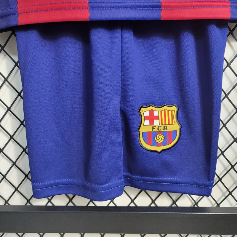 Camiseta y pantalón corto infantil Barcelona 23/24 I - Azul y rojo