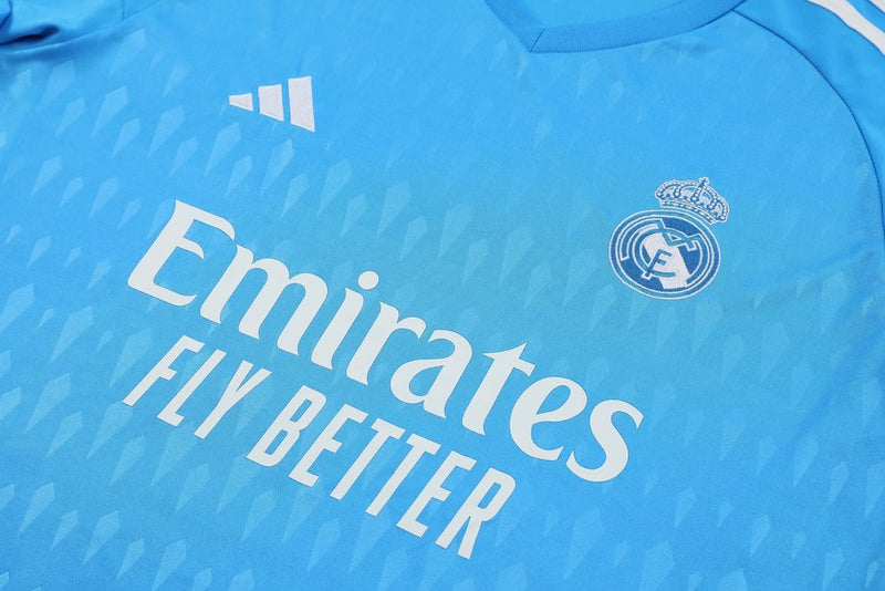 Conjunto de portero de manga larga del Real Madrid 23/24 para hombre - Azul