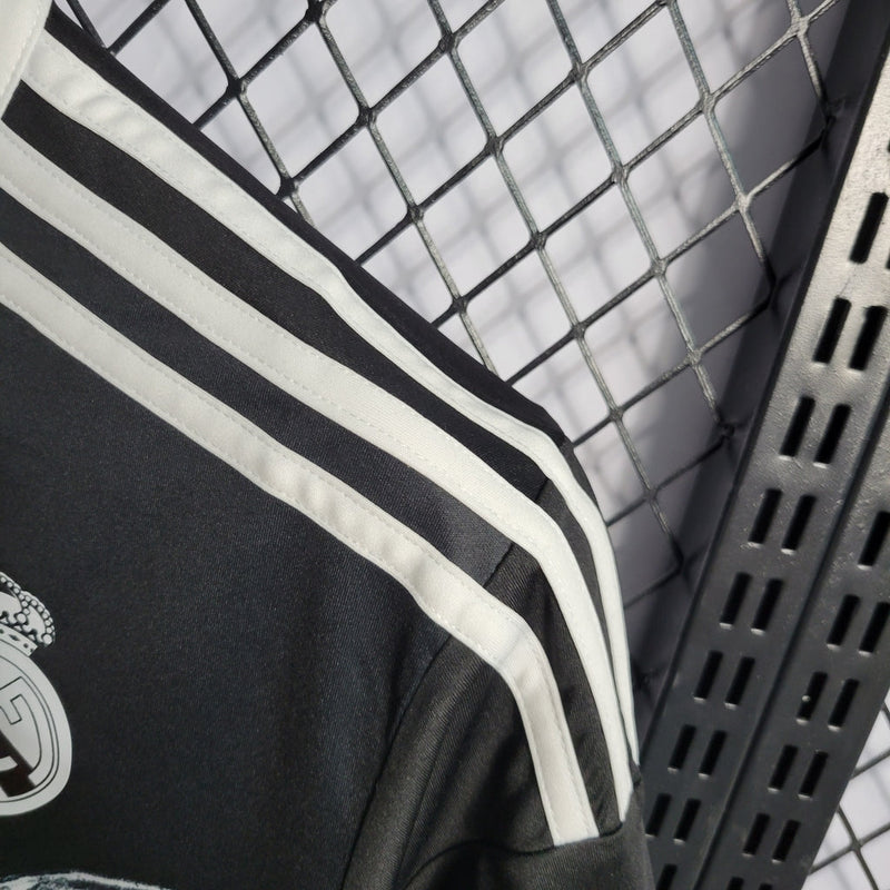Camiseta retro de manga larga para aficionado Adidas del Real Madrid I 14/15 para hombre - Negra