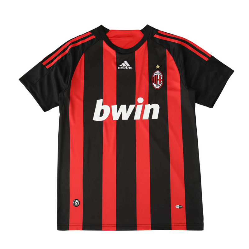 Camiseta retro local del Milan 08/09 de Adidas para hombre - Rojo y negro