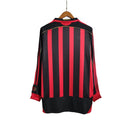 Camiseta retro de manga larga para aficionado del Milan Home I 06/07 de Adidas para hombre - Negro y rojo