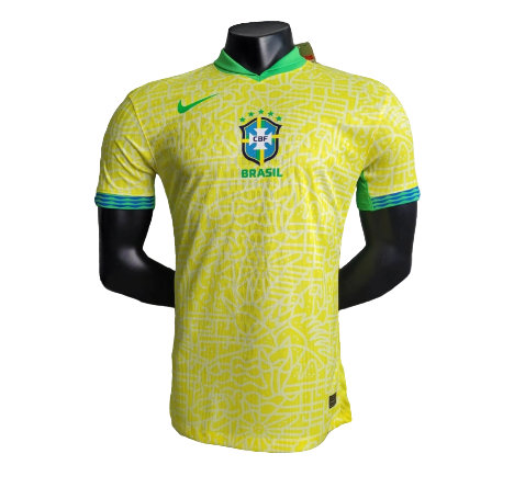 Camiseta Local de la Selección Nacional de Brasil I - 24/25 Jugador Masculino - Amarilla