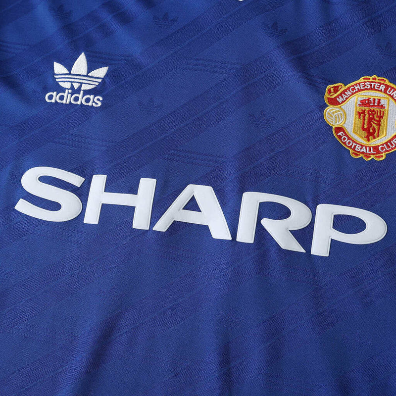 Camiseta retro de aficionado del Manchester United 86-88 para hombre - Azul