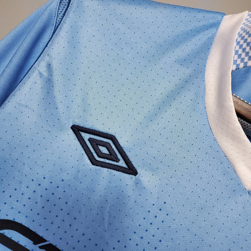 Camiseta retro de aficionado del Manchester City (local 11/12) para hombre - Azul