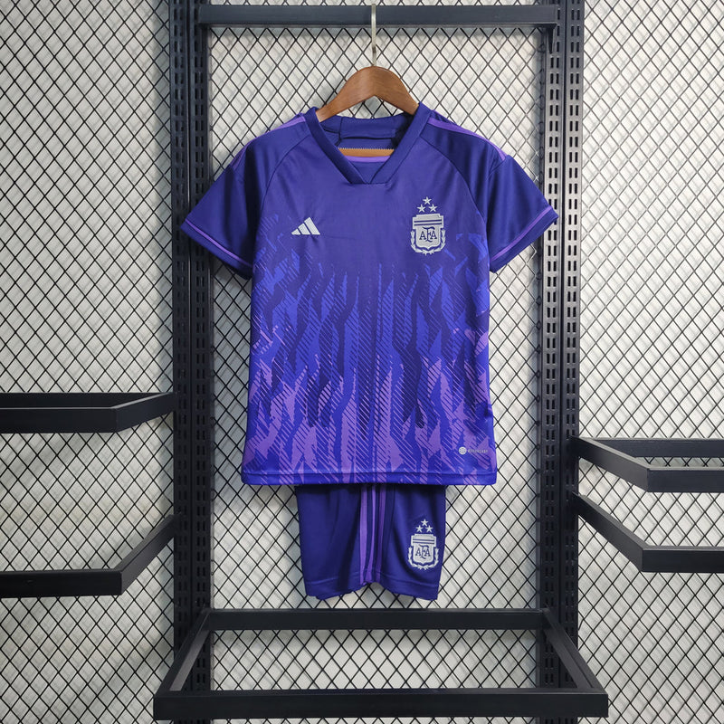Camiseta y pantalón corto Argentina 22/23 II para niños - Azul