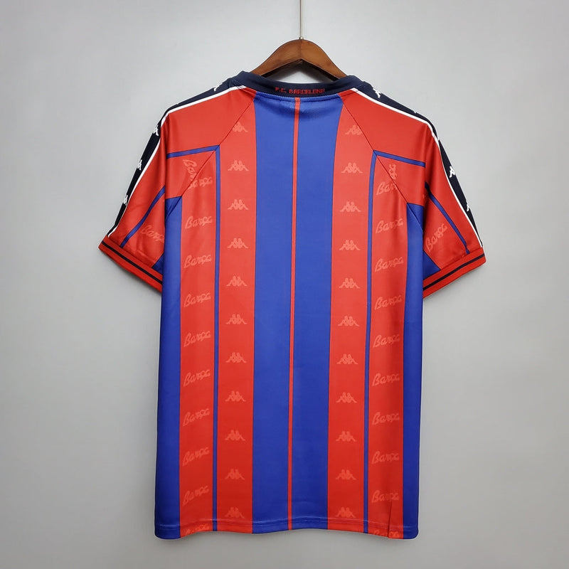 Camiseta retro de Kappa para hombre del Barcelona 97/98 (rojo y azul)