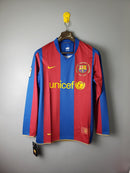 Camiseta retro de manga larga para aficionado del Barcelona Home 07/08 Nike para hombre - Azul y granate