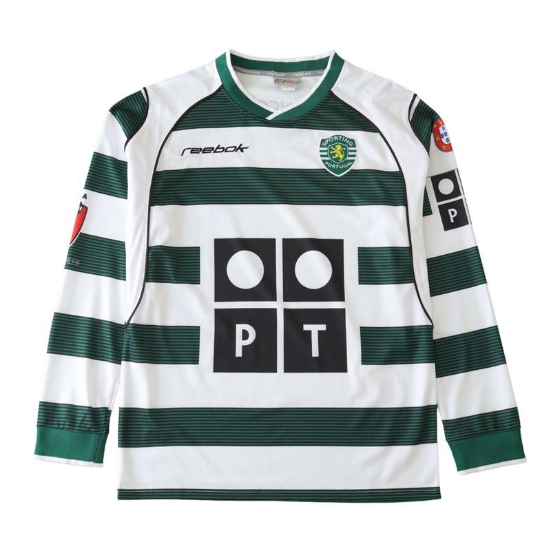 Camiseta retro de manga larga para hombre Sporting 02/03 Supporter - Verde