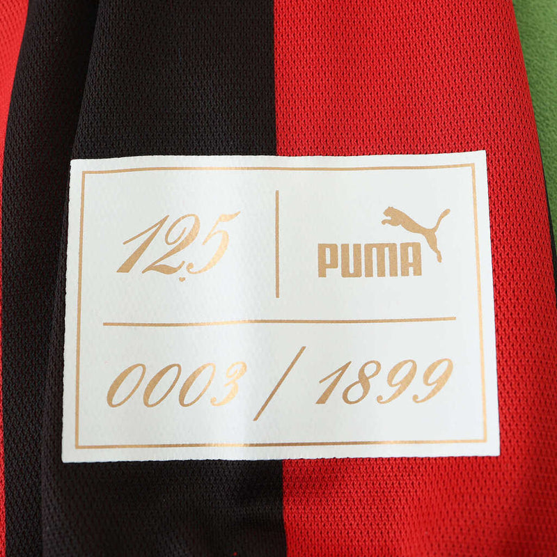 Camiseta de manga larga 24/25 para hombre del Milan 125 años - Rojo y negro