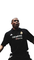 Camiseta retro Adidas del Real Madrid Visitante II para hombre 02/03 - Camiseta de aficionado - Negra