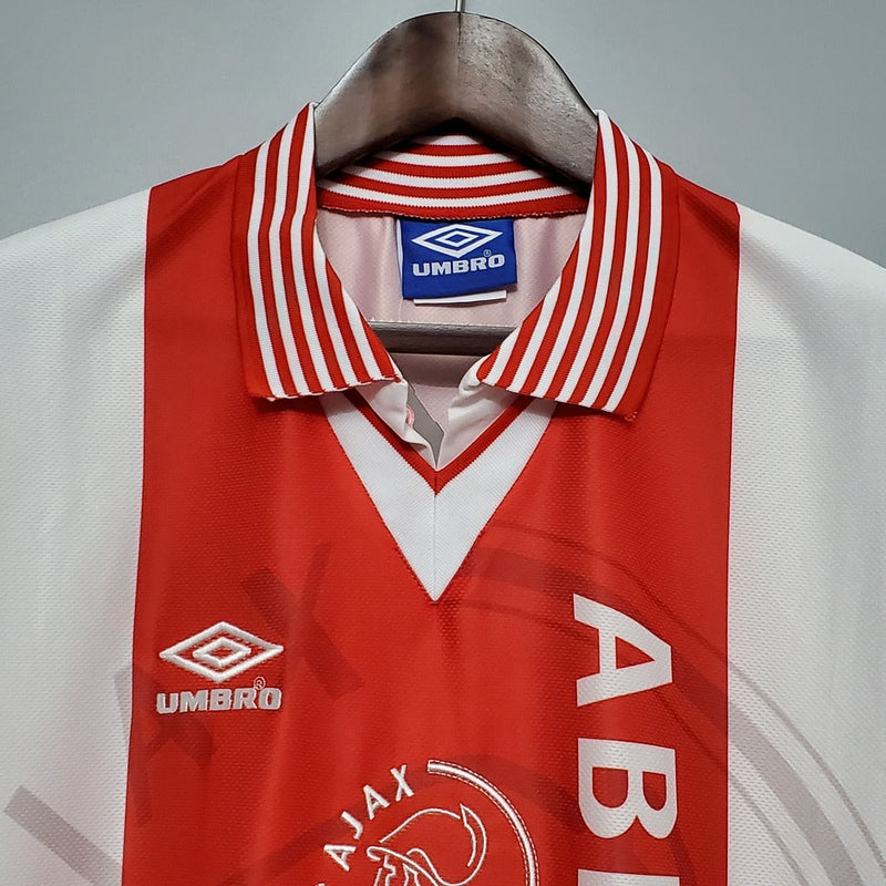 Camiseta retro de local del Ajax 95/96 para hombre - Blanca y roja