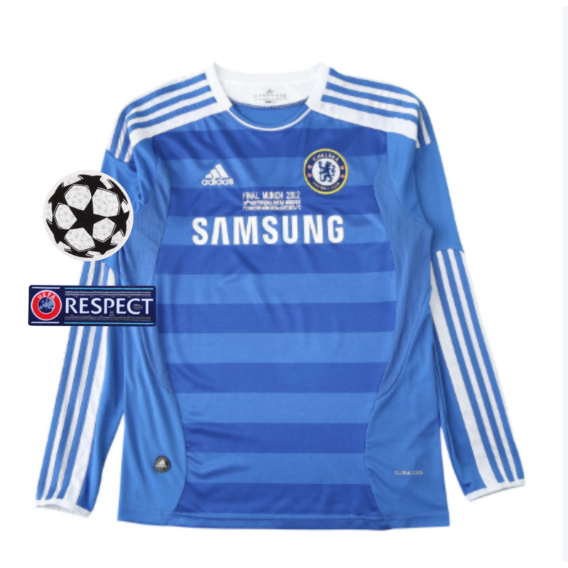 Camiseta retro de manga larga de local del Chelsea 11/12 para hombre - Azul