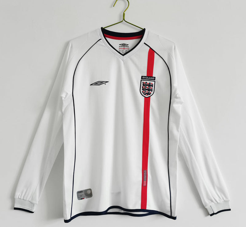 Camiseta de manga larga de la selección nacional de Inglaterra 01/02 para hombre - Blanca