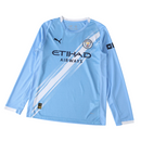 Camiseta de local del Manchester City - Manga larga 25/26 - Camiseta de aficionado para hombre - Azul