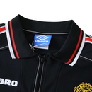 Camiseta retro de manga larga para hombre del Manchester United 1998 (visitante) - Negra