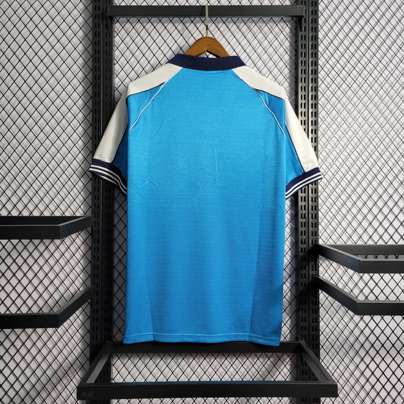 Camiseta retro de aficionado del Manchester City (99/00) para hombre, azul
