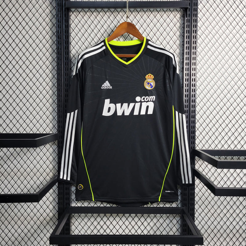 Camiseta retro de manga larga para aficionado Adidas del Real Madrid II 10/11 para hombre - Azul