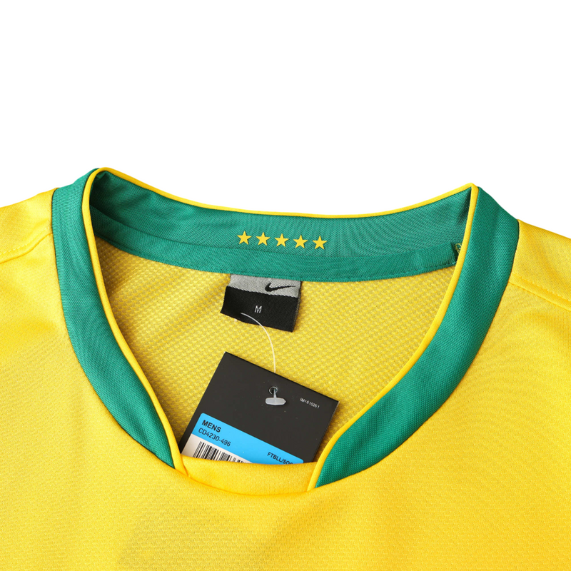 Camiseta retro de local de la selección brasileña 2006 para hombre - Amarilla