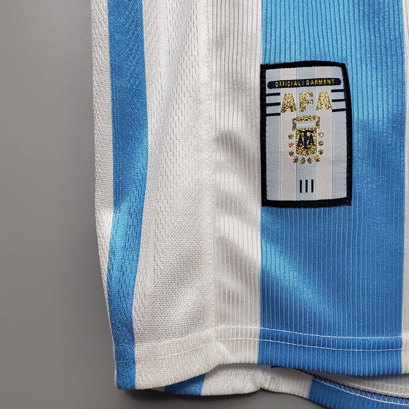 Camiseta Adidas retro de la selección argentina 1998 para hombre - Azul y blanco