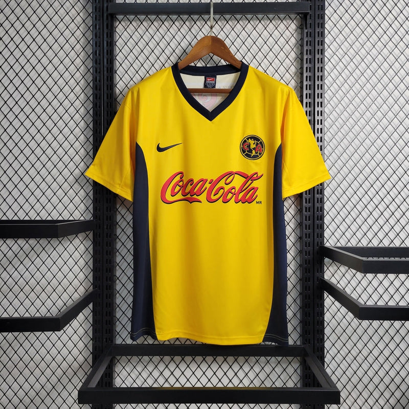 Camiseta retro Nike para aficionados de México América 00/01 - Amarilla