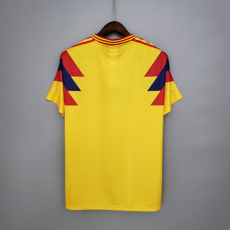 Camiseta retro local de la selección nacional de Colombia I 1990 Adidas Fan para hombre - Amarilla