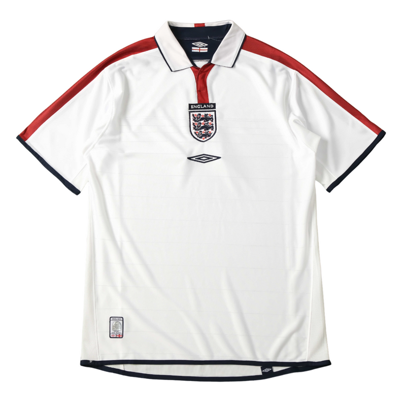 Camiseta retro de local de la selección nacional de Inglaterra 2004 para hombre - Blanca