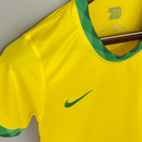 Camiseta Nike de local de la selección nacional de Brasil 20/21 para mujer - Amarilla
