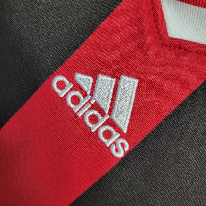 Camiseta retro de manga larga Adidas Fan Milan I 09/10 para hombre - Blanco y negro