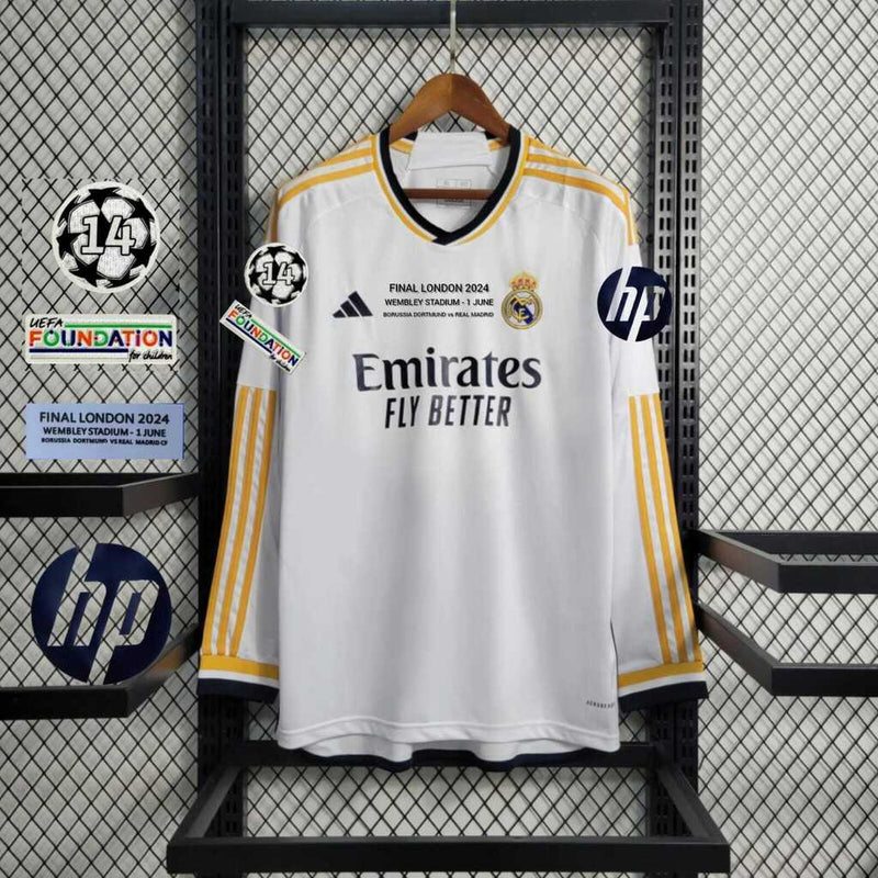 Camiseta Adidas Fan del Real Madrid - Manga Larga I 23/24 - Hombre - Blanco