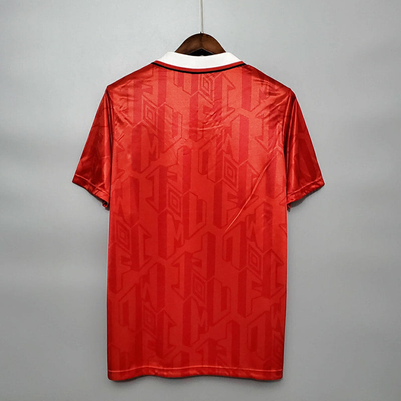 Camiseta retro de aficionado del Manchester United Home I 92/94 para hombre - Roja