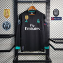 Camiseta retro de manga larga Adidas Real Madrid II 17/18 para hombre - Azul marino