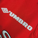 Camiseta retro de manga larga del Manchester United 98/99 para hombre - Roja