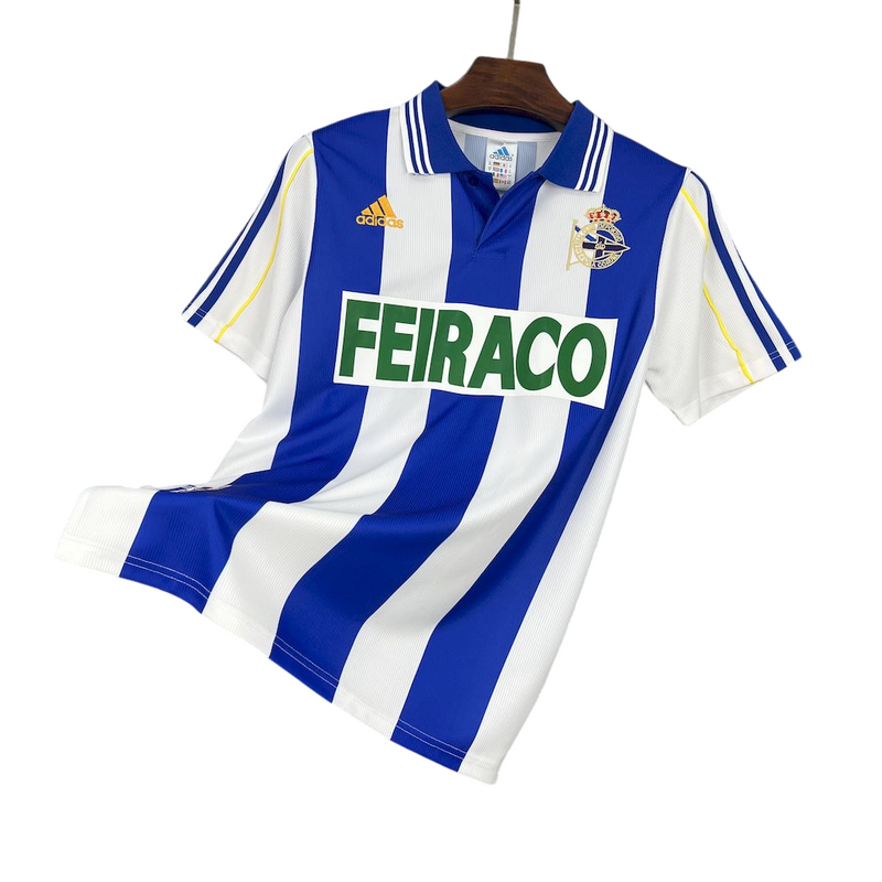 Camiseta retro de aficionado de La Corunã 99-00 para hombre - Azul
