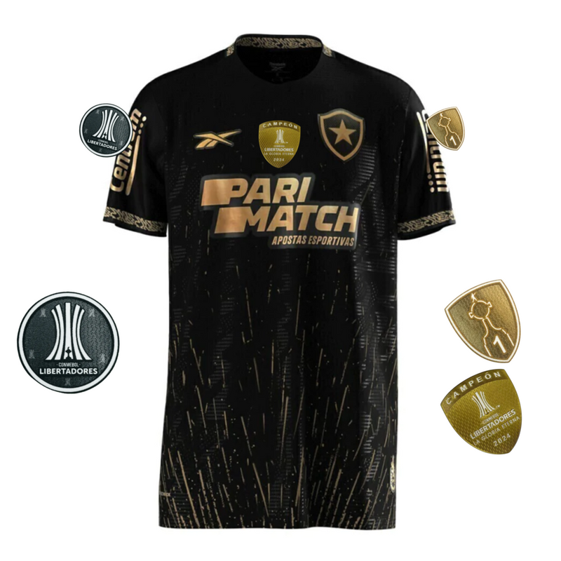 Camiseta de aficionado del Botafogo Visitante II 24/25 para hombre - Negra y dorada