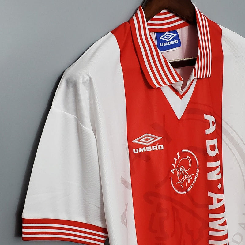 Camiseta retro de local del Ajax 95/96 para hombre - Blanca y roja